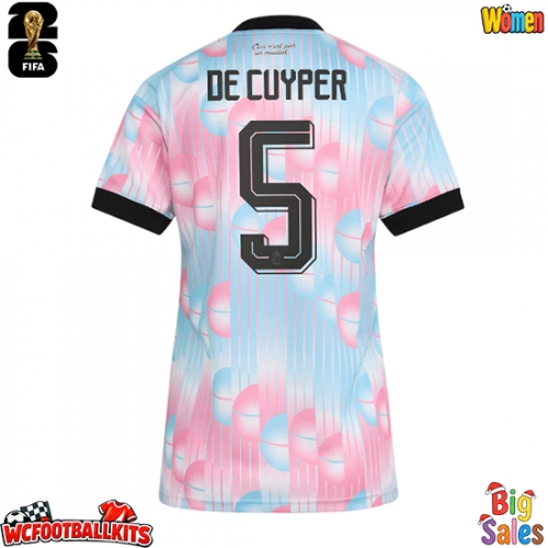 Belgium Maxim De Cuyper #5 Replica Away Stadium Shirt for Women World Cup 2026 Short Sleeve